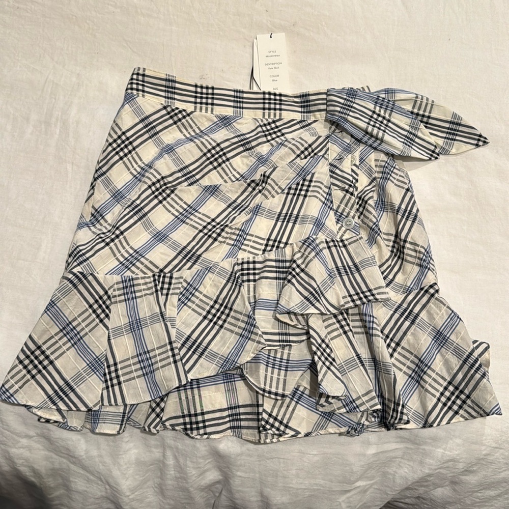 Veronica Beard Kaia Check Ruffle Skirt NWT